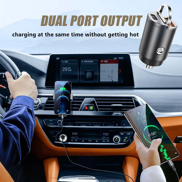 Adaptador de Carregador Super Rápido Para Carros