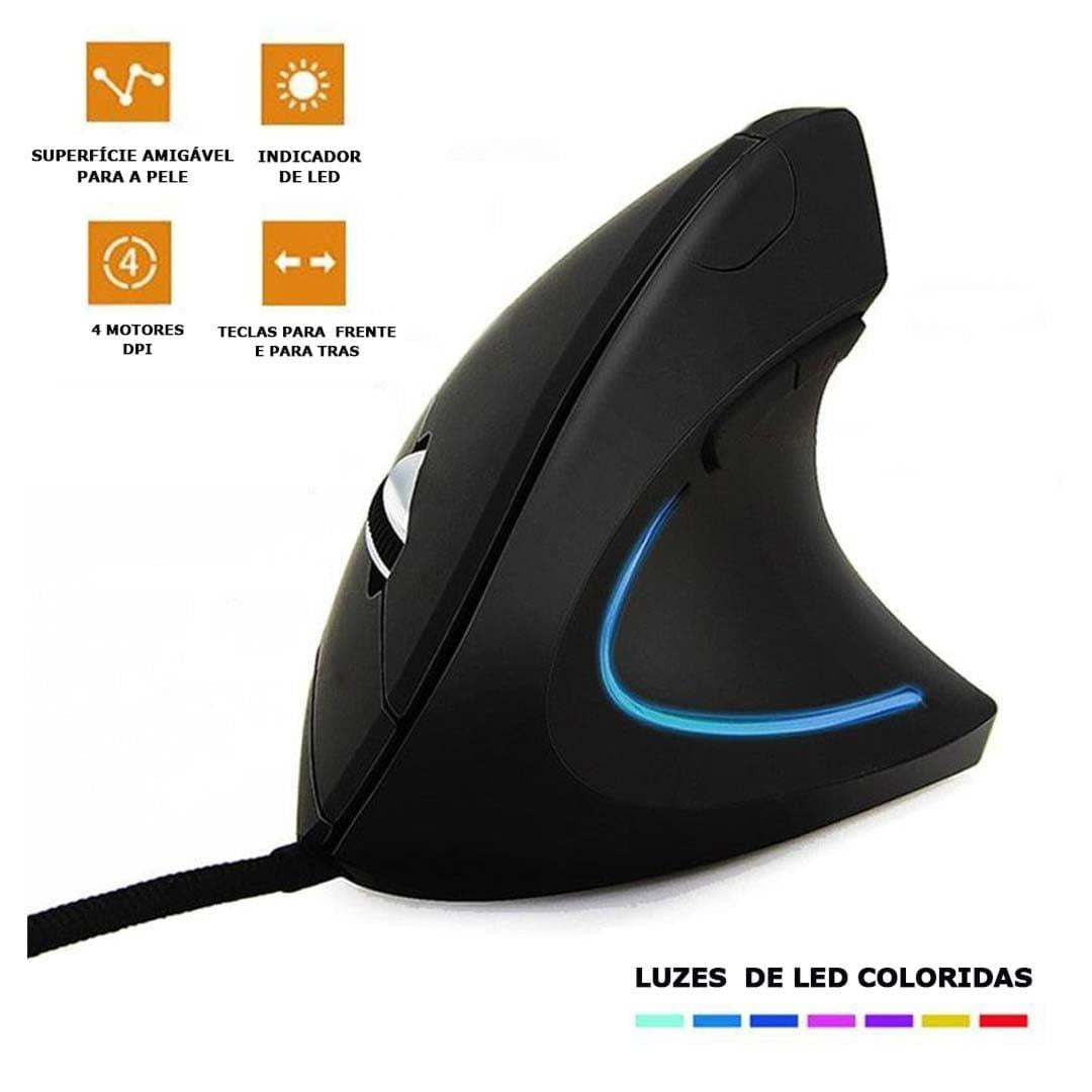 Mouse Vertical Ergonômico 3200DPI