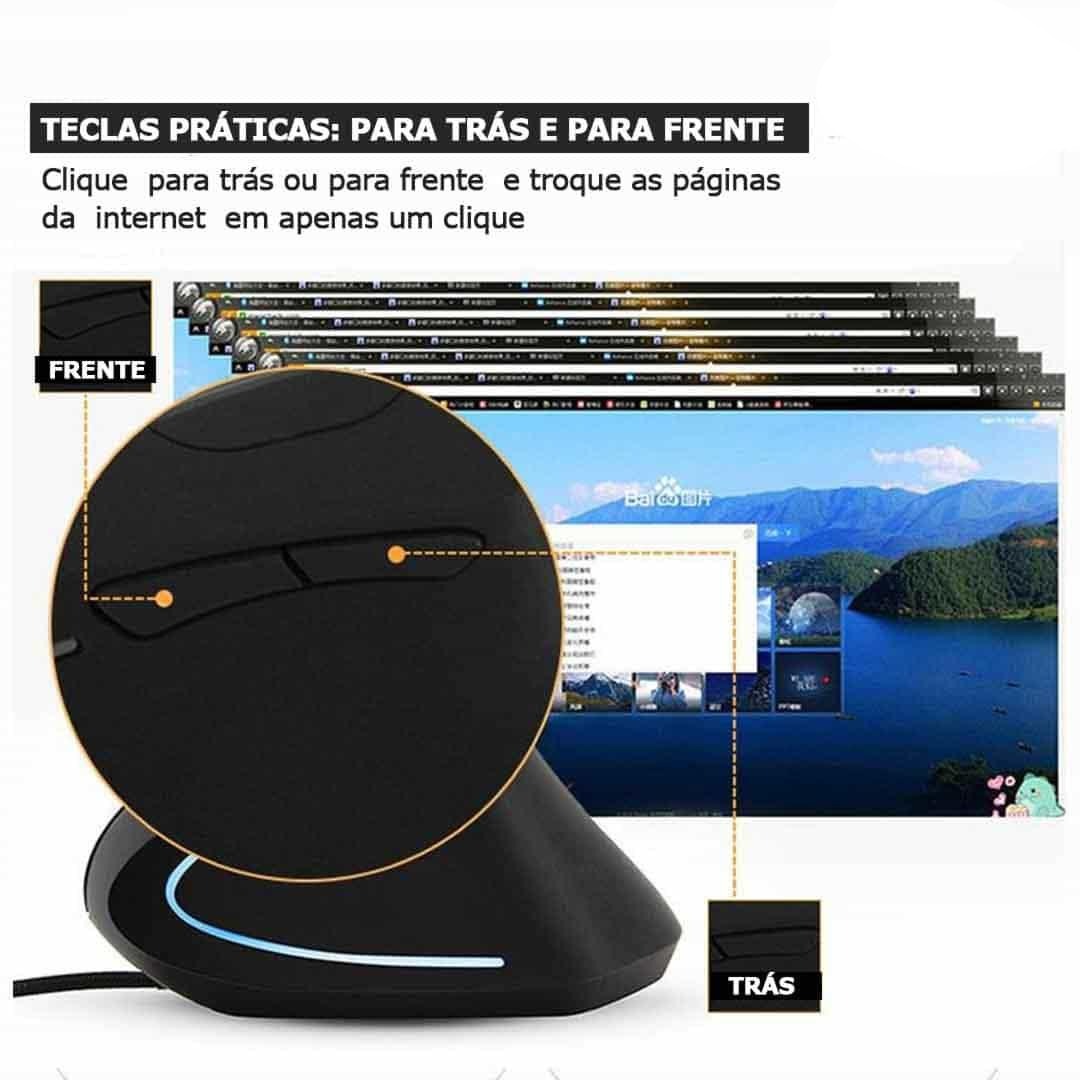 Mouse Vertical Ergonômico 3200DPI