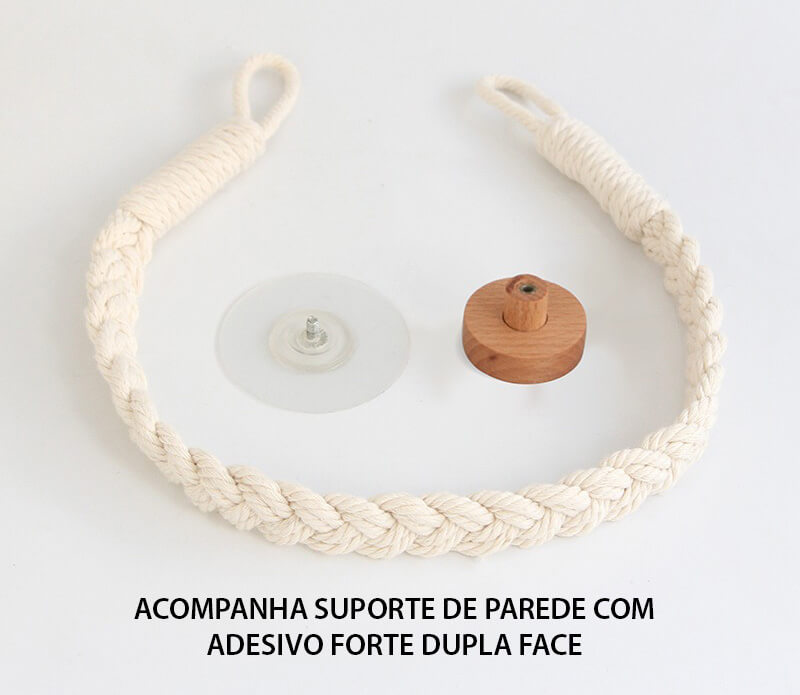 Porta Papel Higiênico Rústico Corda  e Madeira - Vários Modelos