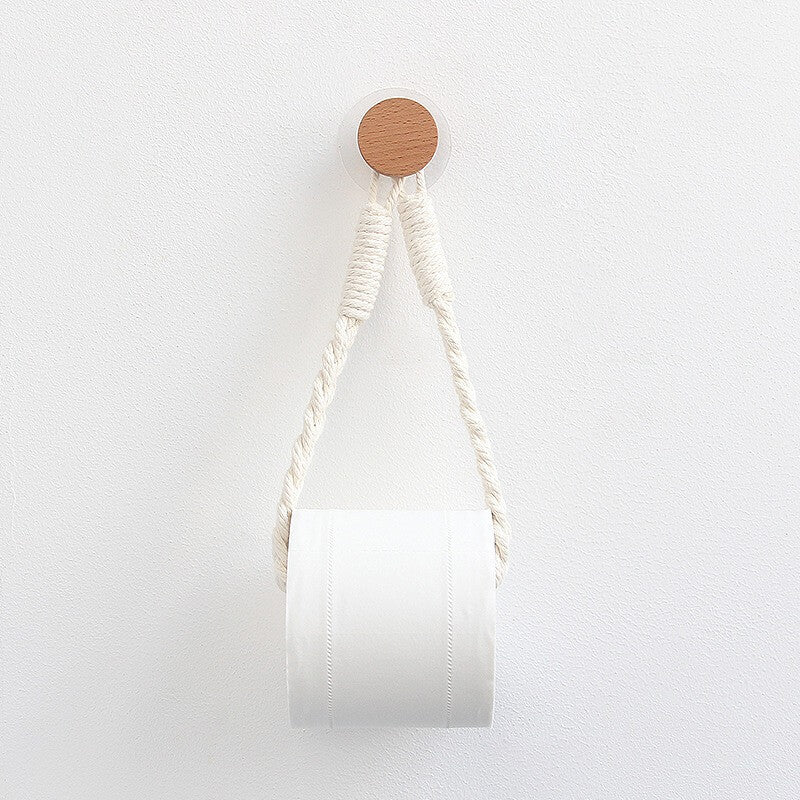 Porta Papel Higiênico Rústico Corda  e Madeira - Vários Modelos