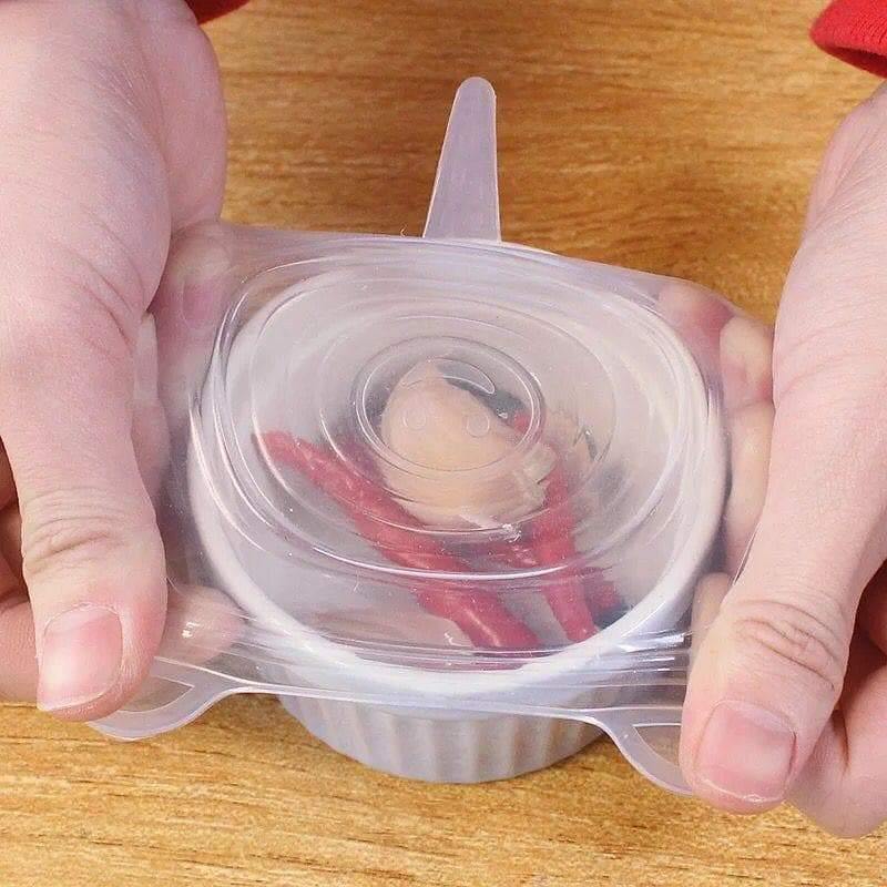 Jogo 12 Peças Tampas Silicone Flexível Reutilizável Universal