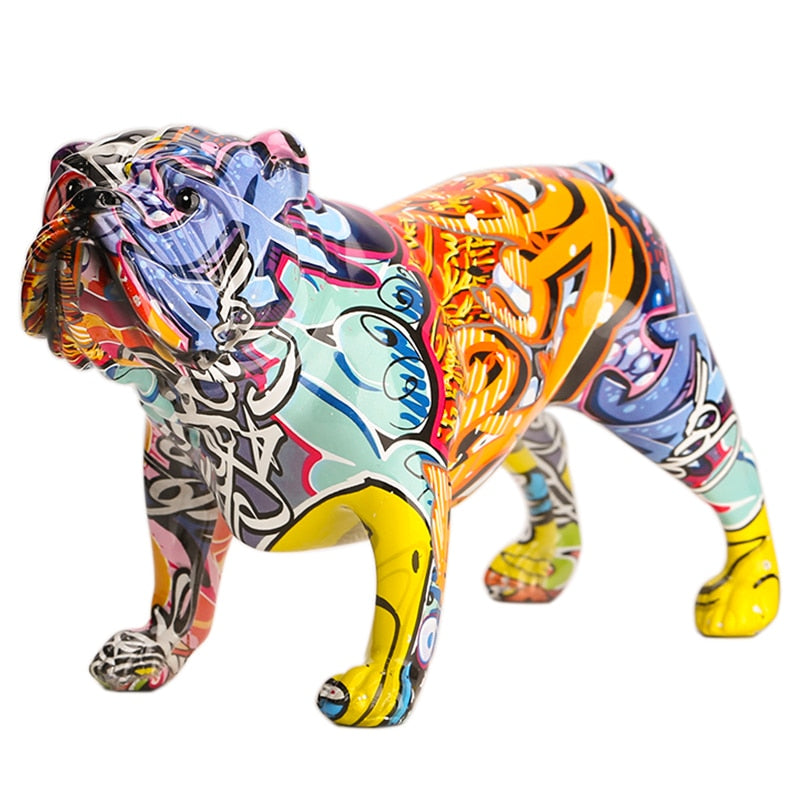Estátua Colorida De Buldogue Inglês