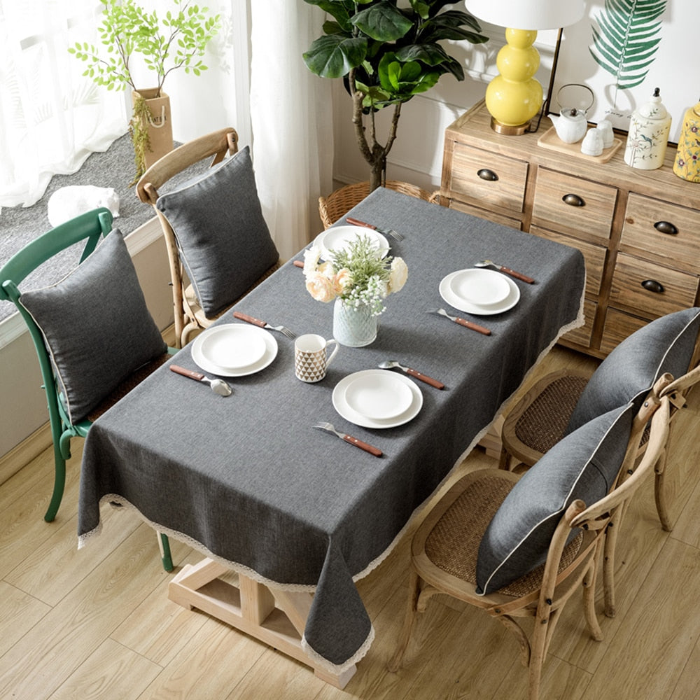 Toalha Decorativa De Mesa Linho + Cotton