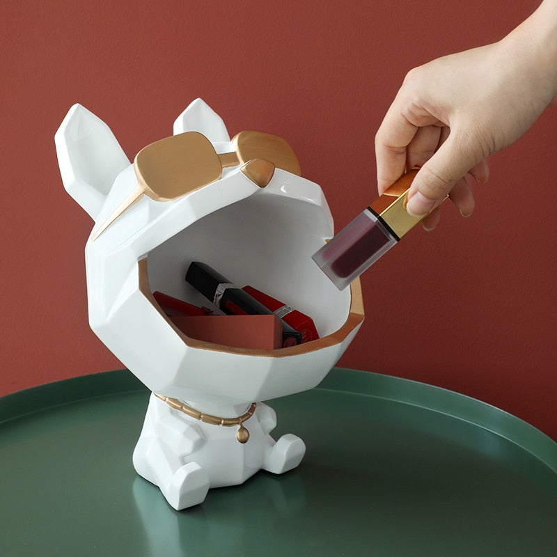 Escultura Dog Armazenagem De Resina