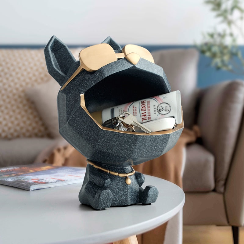 Escultura Dog Armazenagem De Resina