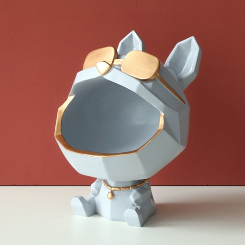 Escultura Dog Armazenagem De Resina