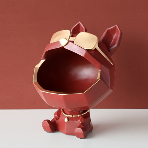 Escultura Dog Armazenagem De Resina
