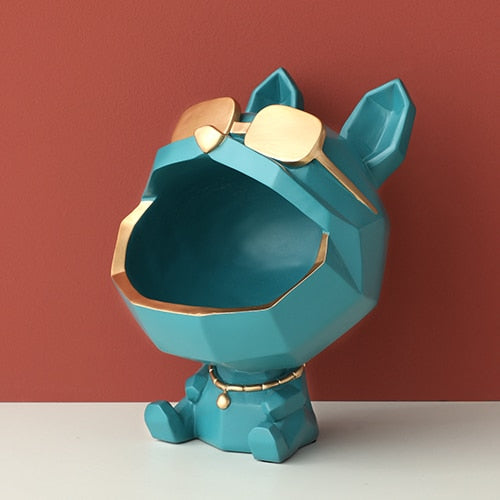 Escultura Dog Armazenagem De Resina