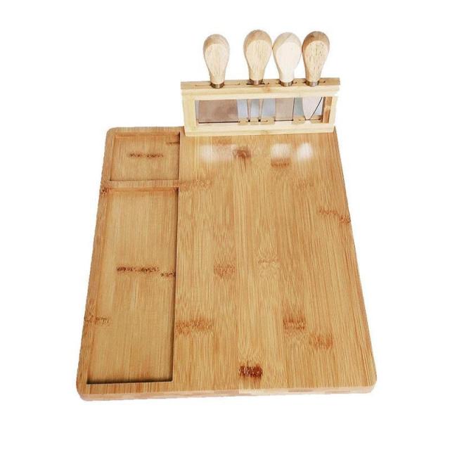 Kit Petiskeiro Tábua De Queijo Com Cortadores 5 Peças