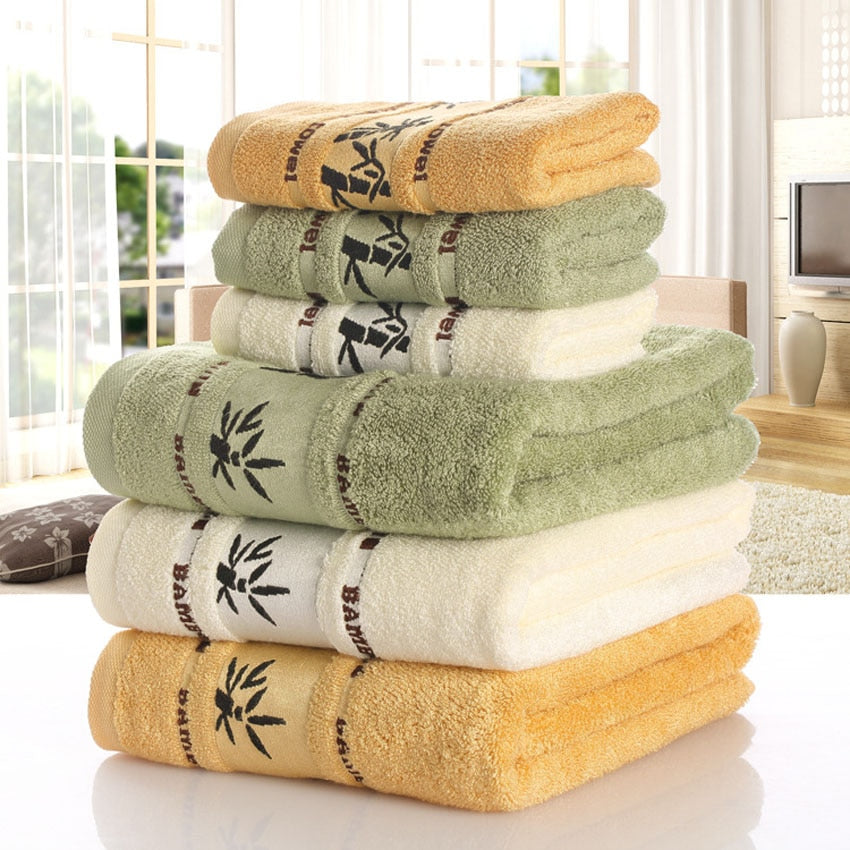 Kit Toalhas 100% Fibra De Bambu 3 Peças