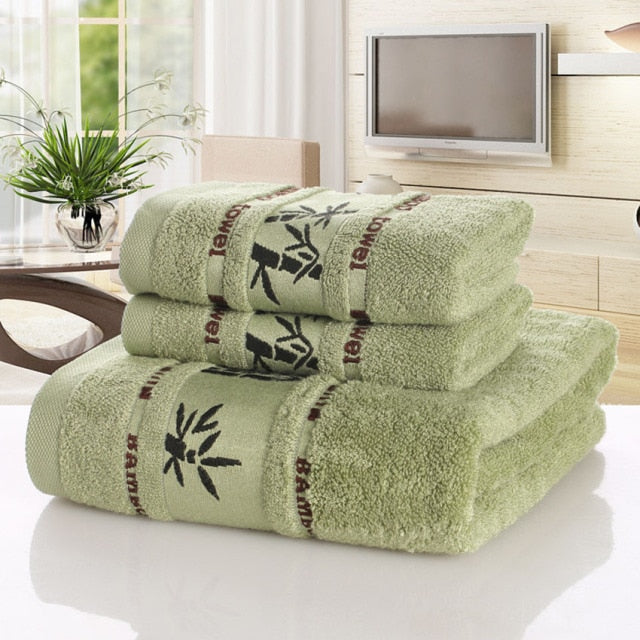 Kit Toalhas 100% Fibra De Bambu 3 Peças