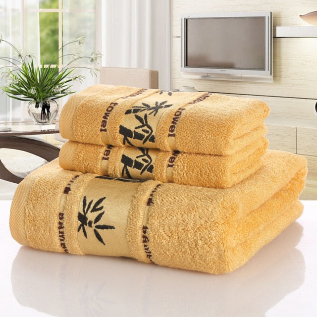 Kit Toalhas 100% Fibra De Bambu 3 Peças