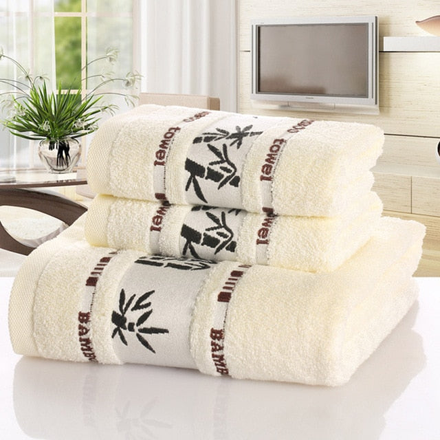 Kit Toalhas 100% Fibra De Bambu 3 Peças