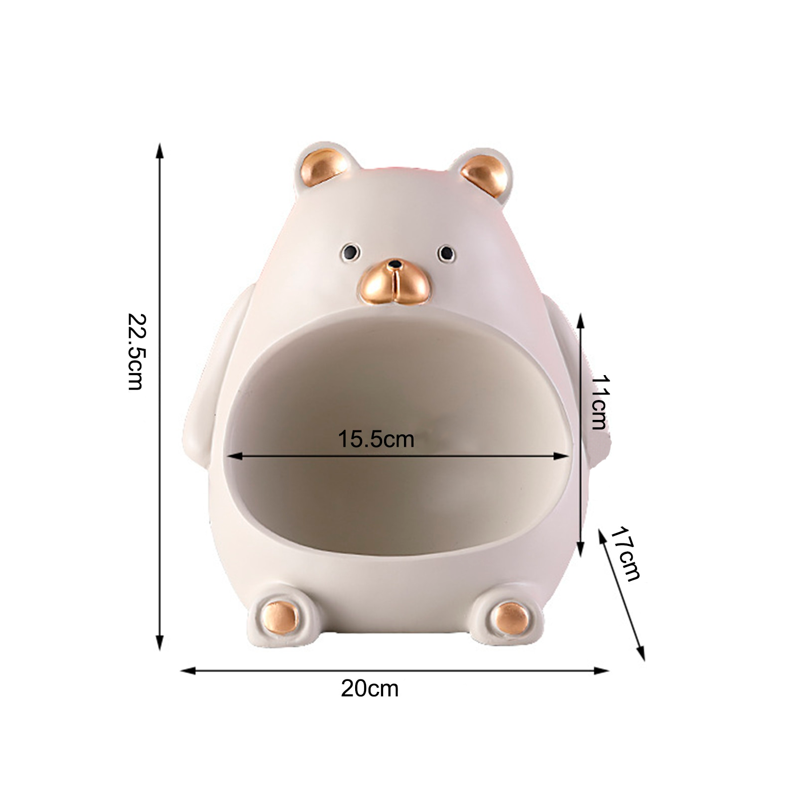 Estátua Porta Objetos De Urso Em Resina