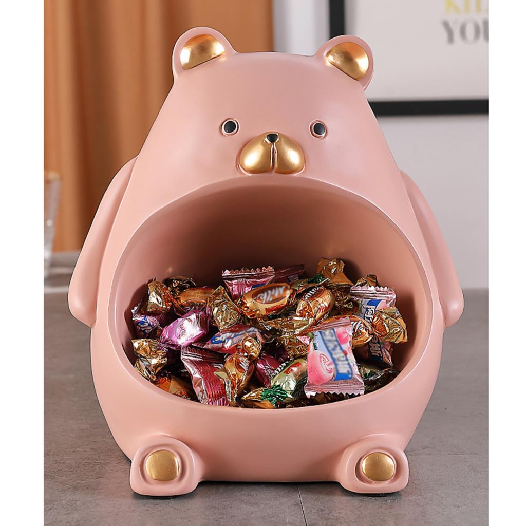 Estátua Porta Objetos De Urso Em Resina