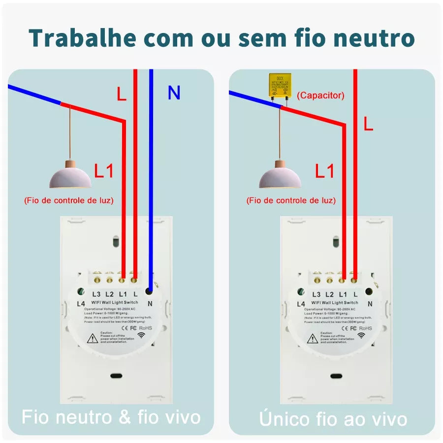 Interruptor Wi-fi Inteligente | Compatível com Alexa