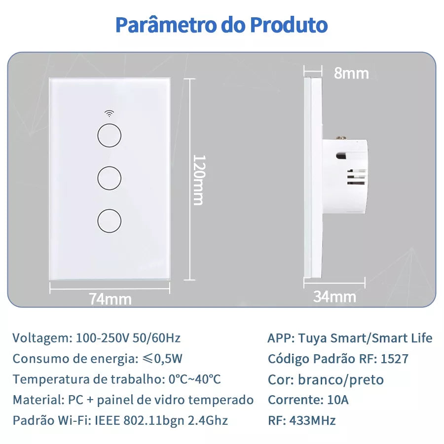 Interruptor Wi-fi Inteligente | Compatível com Alexa