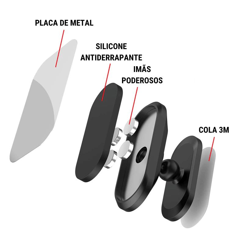 Suporte de Celular Magnético Veicular 360º - Magnetic Car