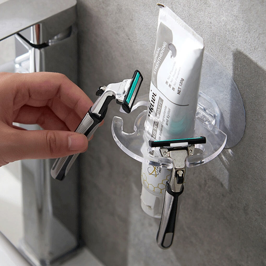 Suporte de Parede Para Escova de Dente e Aparelho de Barbear